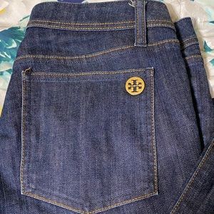 Tory Burch Dark Denim Cropped Jeans
